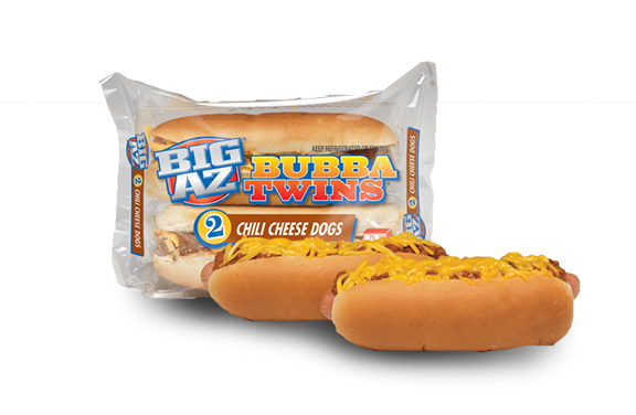 BIG AZ TWIN CHILI DOGS WITH CHEESE